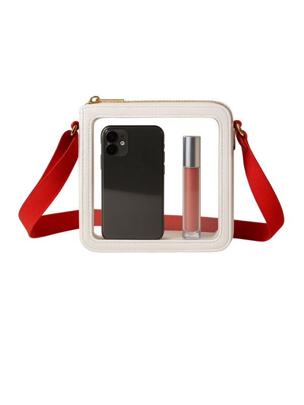 20 Colors! Stadium-Approved Small Game Day Clear Bag with Fabric Strap