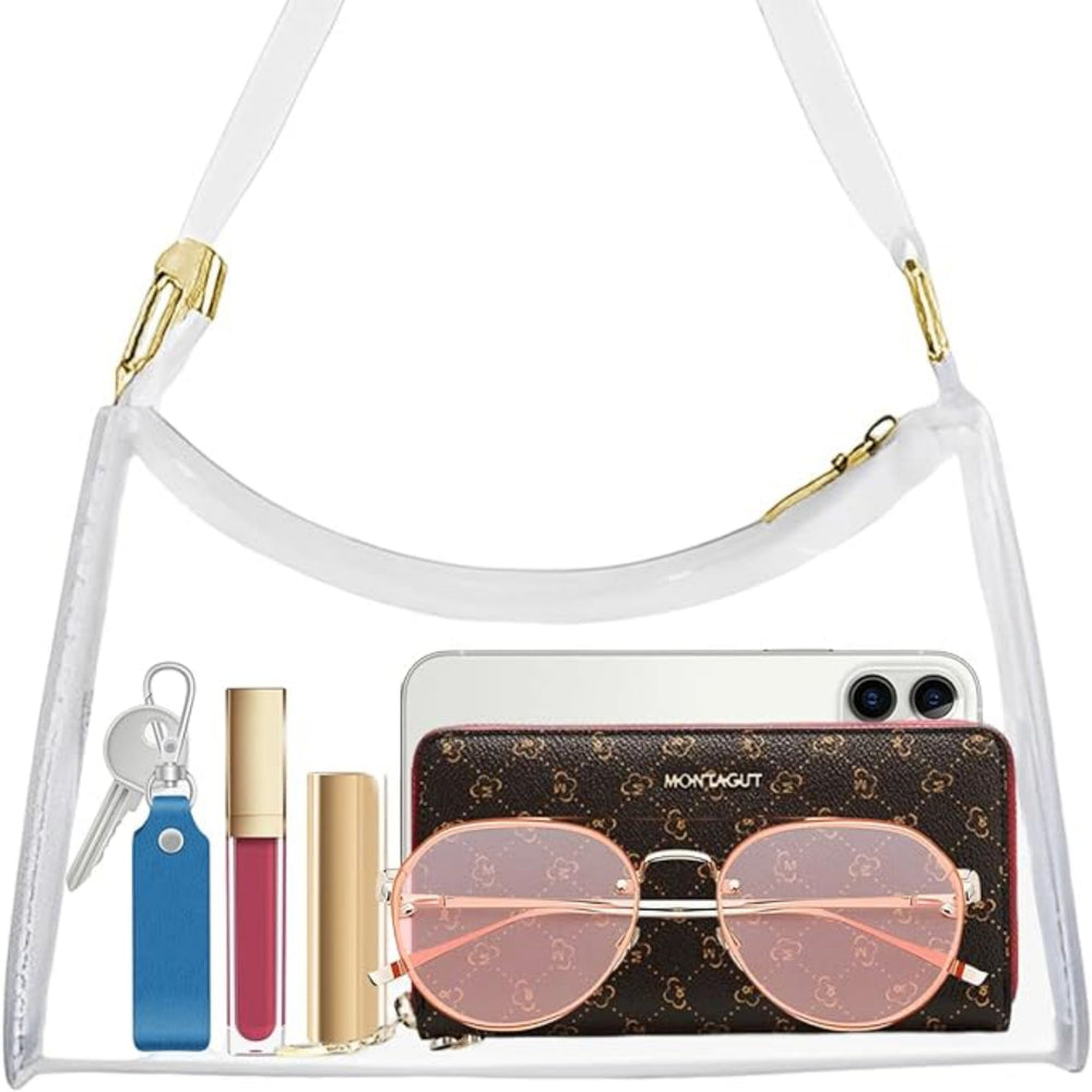 White Clear Handbag for Stadium Events