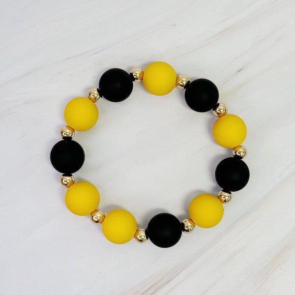 Game Day Ball Bead Bracelet – 9 Team Color Options