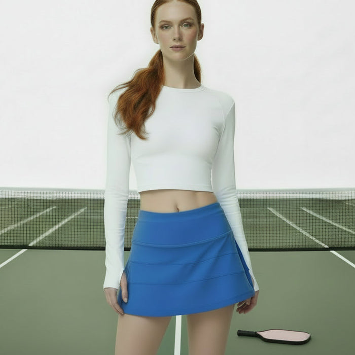Serving Lulu Pace Rival Skirt Energy without the disappearing pay check (skort for pickleball, tennis, running)