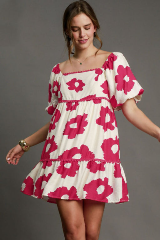 Floral Short Sleeve Mini Dress - Apparel & Accessories > Clothing > Dresses