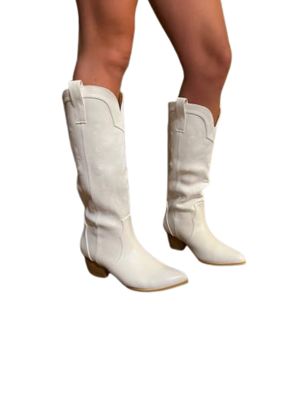 Concert/Gameday White Cowboy Boots under $45 (4.7*)