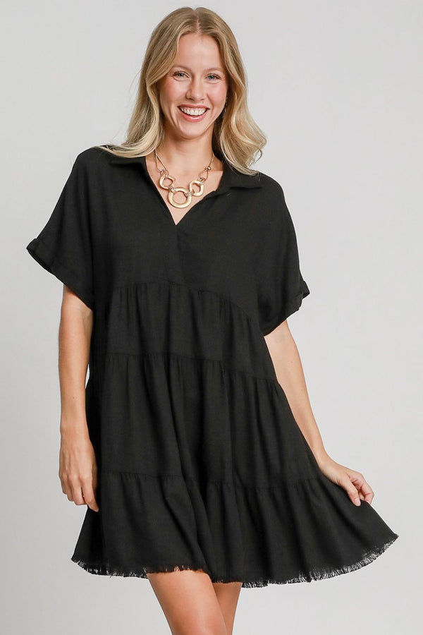 Black Tiered Babydoll Tiered - Sized S-2XL - Apparel & Accessories > Clothing > Dresses