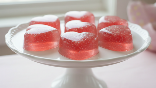 just red hearts and not raises, as if they came right out of the mold and show more of the pedastol plate