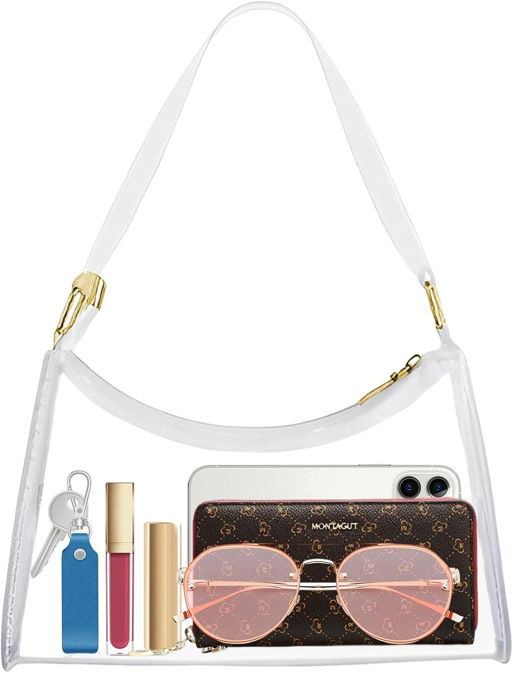 White Clear Handbag for Stadium Events