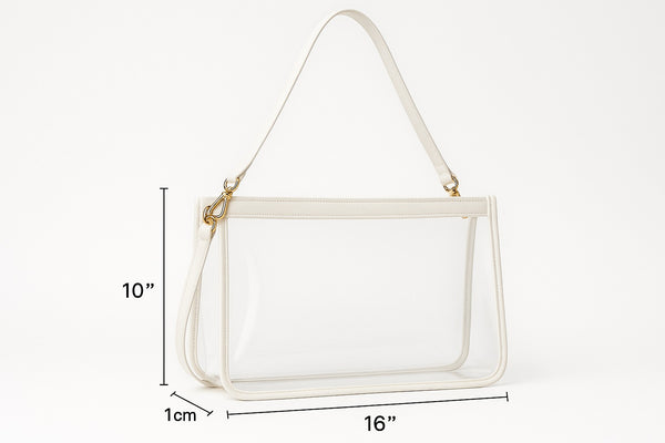 White Clear Handbag for Stadium Events